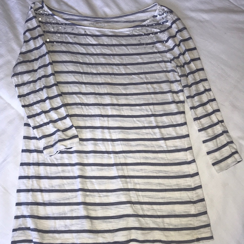 Striped 3/4 Sleeve Top